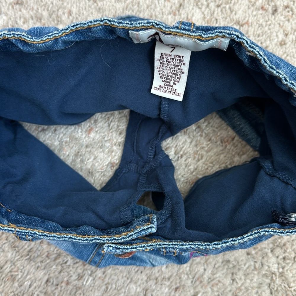 GIRLS So Jean skort size 7 adjustable waist - Picture 4 of 11